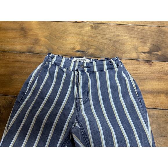 Rock And Roll Denim Girls Bargain Button Bell Bottom Striped Flares Size 16 - Picture 3 of 9